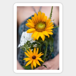 Happy Yellow Sunflower Bouquet Sticker